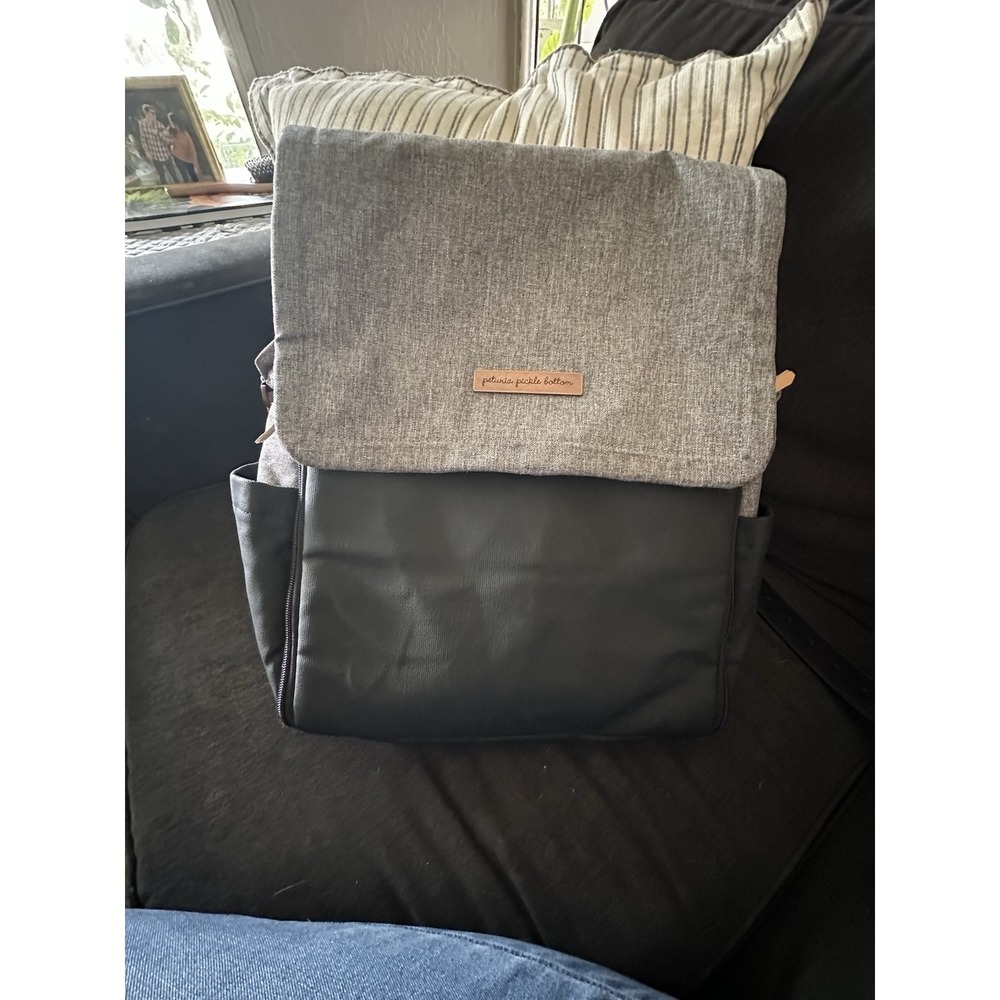 Petunia Pickle Bottom Boxy Backpack Diaper Bag Gray And Black